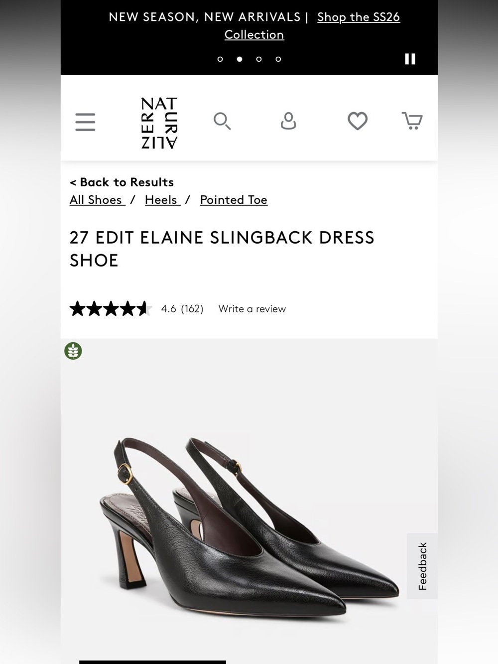 NATURALIZER 27 EDIT ELAINE SLINGBACK DRESS SHOE